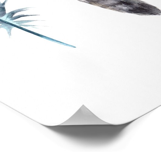 水彩の羽 ポスター (角)