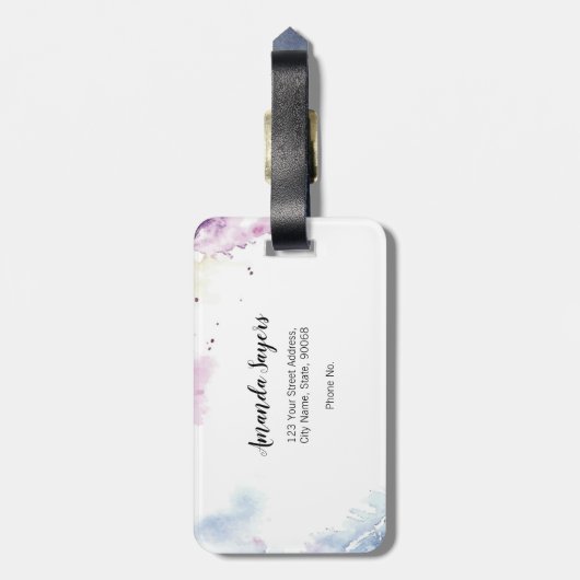 水彩の羽 ラゲッジタグ (裏面縦)
