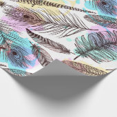 水彩の羽 ラッピングペーパー (角)