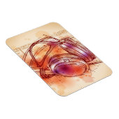 水彩の背景とノートにヘッドフォン マグネット (右側)