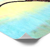 水彩の背景を持つベラムの木 ポスター (角)