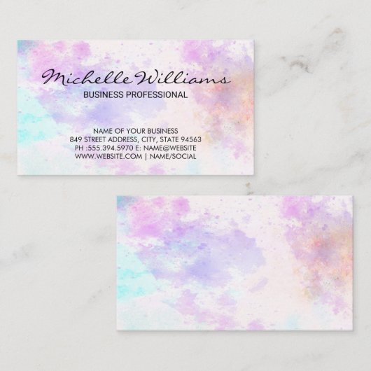 水彩の背絵を描景 名刺 (正面/裏面)