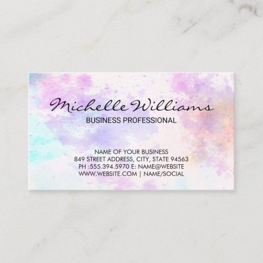 水彩の背絵を描景 名刺 (正面)