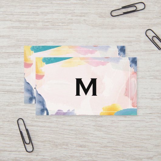 水彩の背芸術的景 |モノグラム 名刺 (正面/裏面インサイチュ)