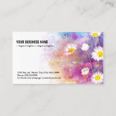 水彩の自然な背景とデイジー 名刺 (裏面)