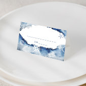 水彩の航海をテーマにしたウェディングシャワーまたは結婚式 プレイスカード