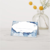 水彩の航海をテーマにしたブライダルシャワーまたは結婚式 プレイスカード (正面)