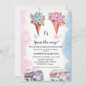 水彩の色の氷菓子　性別発表を当ててみて 招待状 (正面)