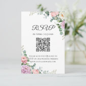 水彩の芍薬とユーカリの出欠確認カード | 春 出欠カード (スタンド正面)