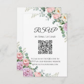 水彩の芍薬とユーカリの出欠確認カード | 春 出欠カード (正面/裏面)