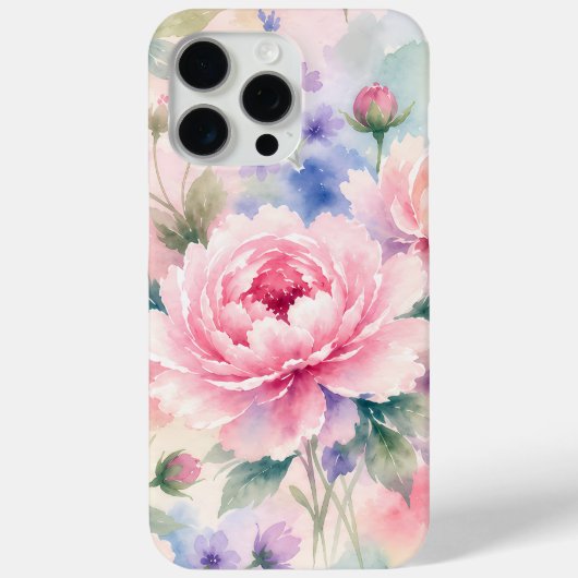 水彩の芍薬の花 Case-Mate iPhoneケース (裏面)