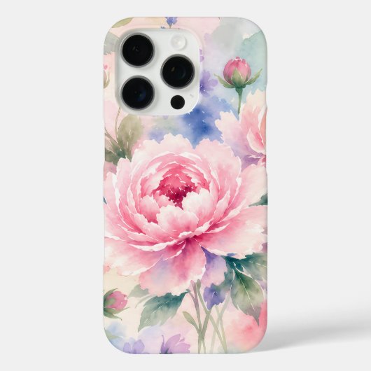 水彩の芍薬の花 Case-Mate iPhoneケース (裏面)
