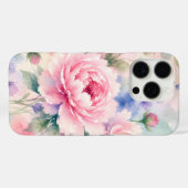 水彩の芍薬の花 Case-Mate iPhoneケース (裏面 (横))