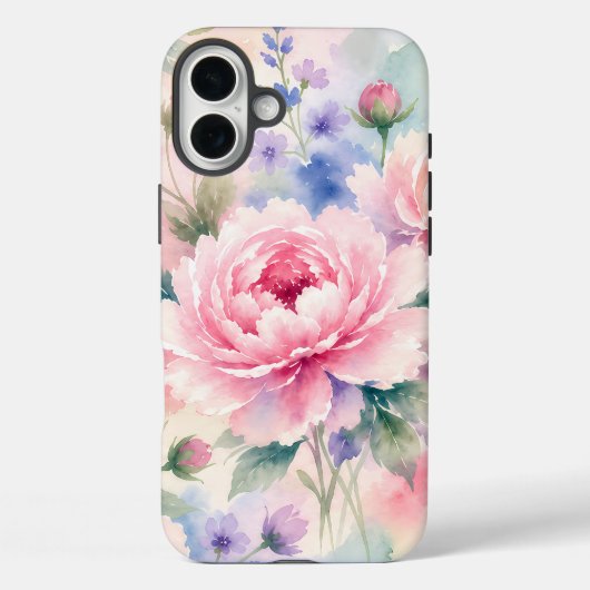水彩の芍薬の花 Case-Mate iPhoneケース (裏面)