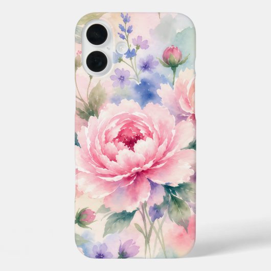 水彩の芍薬の花 Case-Mate iPhoneケース (裏面)
