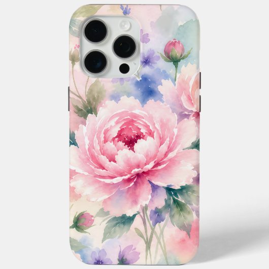 水彩の芍薬の花 Case-Mate iPhoneケース (裏面)