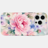 水彩の芍薬の花 Case-Mate iPhoneケース (裏面 (横))