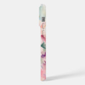 水彩の芍薬の花 iPhoneケース (左側面)