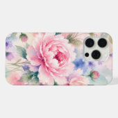 水彩の芍薬の花 iPhoneケース (裏面横)