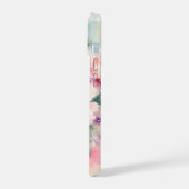 水彩の芍薬の花 iPhone 15ケース (左側面)
