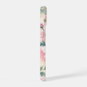 水彩の芍薬の花 iPhone 15ケース (右側面)
