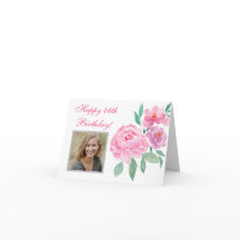 水彩の芍薬 ハッピー46歳の誕生日 フォト追加 