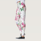 水彩の芍薬,水彩の蝶 レギンス (左)