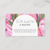 水彩の芍薬 - 結婚式前の新婦のためのレシピ エンクロージャーカード (正面)