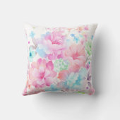 水彩の花が咲き乱れる枕 クッション (裏面)