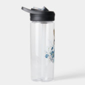 水彩の花が咲き誇る可愛いバニー ウォーターボトル (右面)