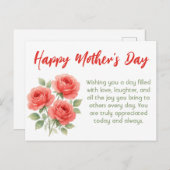 水彩の花が咲くシックな母の日はがき シーズンポストカード (正面/裏面)