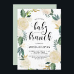 水彩の花とグリッター赤ちゃんシャワーブランチ 招待状<br><div class="desc">またエレガントお洒落金ゴールドフォイルと金ゴールドグリッターアクセント付き水色のフローラルパターフェイクンを特徴とするベビーシャワーのブランチの招待フェイク – 実際の金ゴールドフォイルやグリッターはない。フローラリースの招待は、春の赤ちゃんシャワーのブランチに最適である。</div>