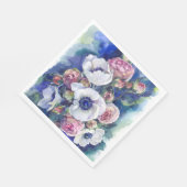 水彩の花とネモンバライラストレーション流 スタンダードランチョンナプキン (角)