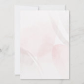 水彩の花と葉のピンクの結婚式 招待状 (裏面)