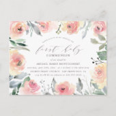 水彩の花と葉の聖餐式 インビテーションポストカード (正面)