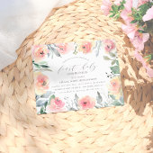 水彩の花と葉の聖餐式 インビテーションポストカード