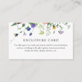 水彩の花と蜂のシャワー 封筒カード エンクロージャーカード