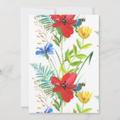 水彩の花と誕生日パーティーの招待状 招待状 (裏面)