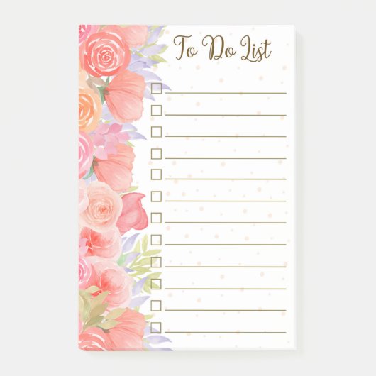 水彩の花にリストするポストイットノート ポストイット (正面)