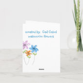 水彩の花のノテ空白のクア カード (裏面)