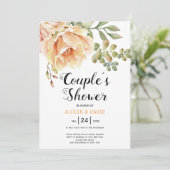 水彩の花のフローラ結婚のカップルのシャワー 招待状 (スタンド正面)