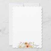 水彩の花のブライダルシャワー 招待状 (裏面)