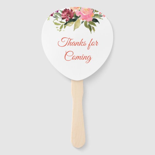 水彩の花の二重の幸結婚せ ハンドファン (裏面)