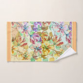 水彩の花の大きいトリム バスタオルセット (ハンドタオル)