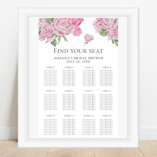 水彩の花の座席表 ポスター