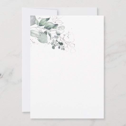 水彩の花の性別表示 招待状 (裏面)