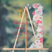 水彩の花の最初の聖餐式へようこそ アクリルサイン (ニュートラル)