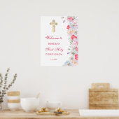 水彩の花の最初の聖餐式へようこそ ポスター (キッチン)