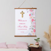 水彩の花の最初の聖餐式へようこそ 吊り下げ型タペストリー (寝室)