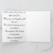 水彩の花の誕生日カード カード (内部)